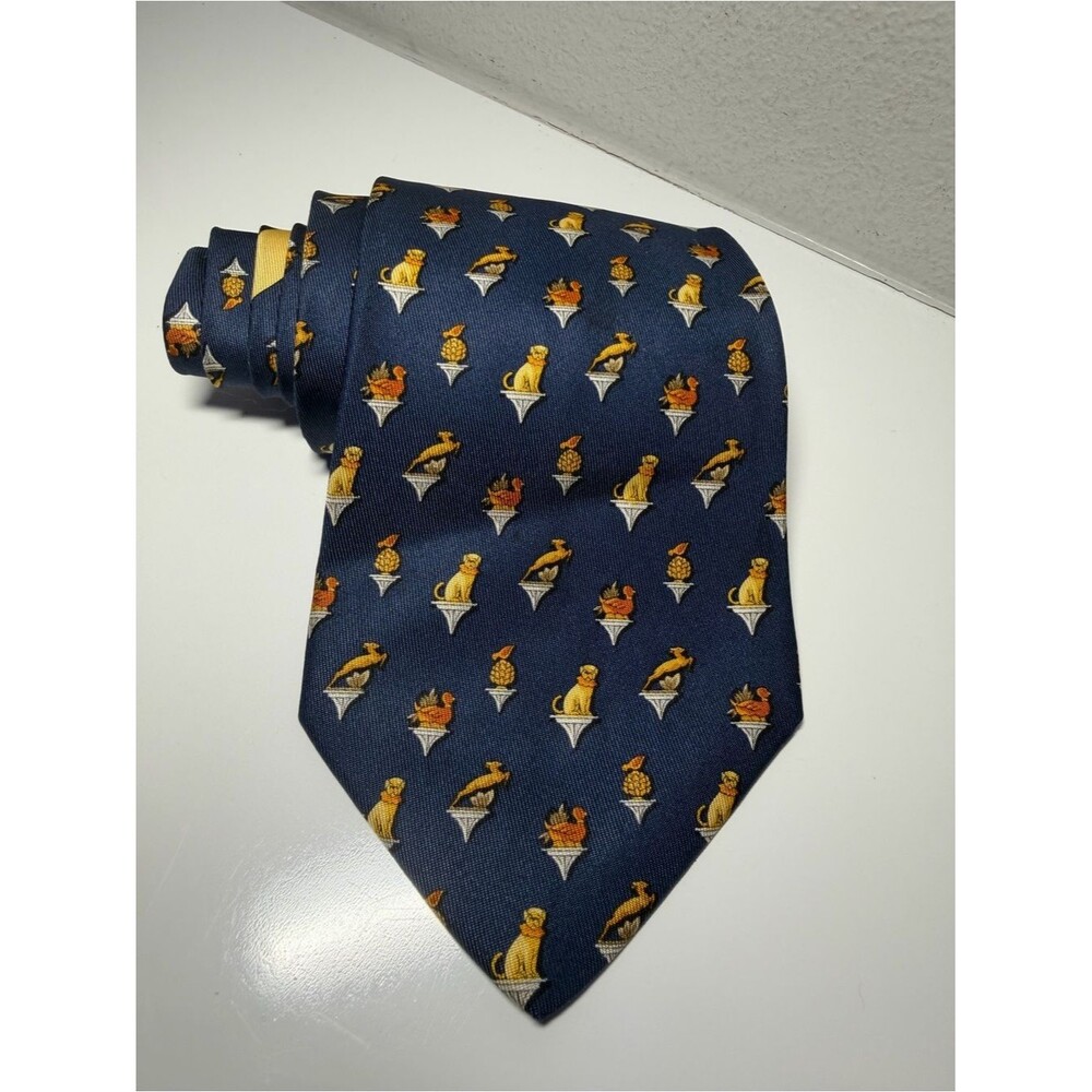 Ferragamo Navy Silk Tie